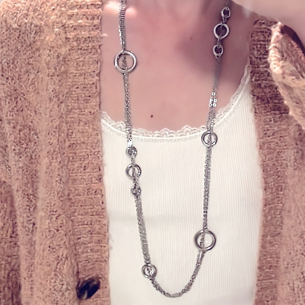 Lia Sophia long silver necklace